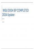  WGU D004 FEM2 TASK 1 IEP CREATION 2024 Update Complete