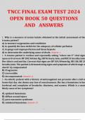 TNCC FINAL EXAM TEST 2024 OPEN BOOK 50 QUESTIONS AND  ANSWERS 