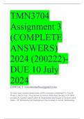 TMN3704 Assignment 3 (COMPLETE ANSWERS) 2024 (200222)- DUE 10 July 2024