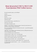 Heme lab practical 2 MLT to MLS UAMS Exam Questions With Verified Answers.