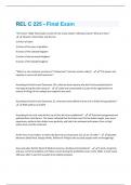 REL C 225 - Final Exam Questions + Answers Graded A+