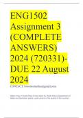 ENG1502 Assignment 3 (COMPLETE ANSWERS) 2024 (720331)- DUE 22 August 2024