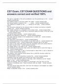 CST Exam, CST EXAM QUESTIONS and answers correct and verified 100%