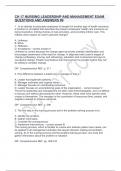 CH 17 NURSING LEADERSHIP AND MANAGEMENT EXAM QUESTIONS AND ANSWERS #9