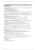 LEADERSHIP NUR 4120 CHAPTER 1 EXAM QUESTIONS AND ANSWERS #14