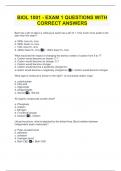 BIOL 1001 - EXAM 1 QUESTIONS WITH CORRECT ANSWERS