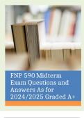 FNP 590 Midterm Exam Questions and Answers As for 2024/2025 Graded A+;United States University