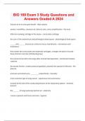 BIO 169 Exam 3 Study Questions and Answers Graded A 2024