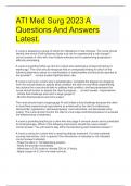 ATI Med Surg 2023 A Questions And Answers Latest.