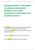 Biology Chapter 1-4Campbell Vocabulary examination  graded a+ year 2024  questiontion well written and  detailed answersBiology Chapter 1-4Campbell Vocabulary examination  graded a+ year 2024  questiontion well written and  detailed answers