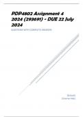 PDP4802 Assignment 4 2024 (293691) - DUE 22 July 2024