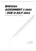 BSW3704 Assignment 2 2024 - DUE 31 July 2024