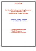 Test Bank for Services Marketing Integrating Customer Focus Across the Firm, 8th Edition Zeithaml (All Chapters included)