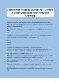 Jean Inman Practice Questions - Domain 1 Exam Questions With Accurate Answers