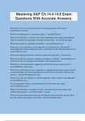 Mastering A&P Ch.14.4-14.6 Exam Questions With Accurate Answers.