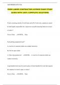 FARM LABOR CONTRACTOR LICENSE EXAM STUDY GUIDE WITH 100% COMPLETE SOLUTIONS