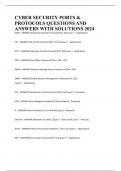 CYBER SECURITY PORTS & PROTOCOLS QUESTIONS AND ANSWERS WITH SOLUTIONS 2024