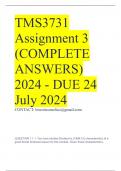 TMS3731 Assignment 3 (COMPLETE ANSWERS) 2024 - DUE 24 July 2024