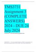 TMS3731 Assignment 3 (COMPLETE ANSWERS) 2024 - DUE 24 July 2024