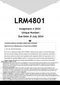  LRM4801 Assignment 4 (ANSWERS) 2024 - DISTINCTION GUARANTEED