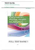 Test Bank for Psychiatric-Mental Health Nursing 8th Edition by Sheila L. Videbeck//All Chapters//Complete Guide A+ 