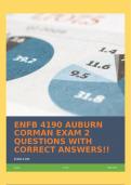 ENFB 4190 AUBURN CORMAN EXAM 2 QUESTIONS WITH CORRECT ANSWERS!!