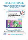 Test Bank For deWit's Fundamental Concepts and Skills for Nursing 6th Edition By Patricia Williams 9780323694766 Chapter 1-41 Complete Guide .