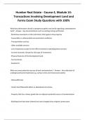 Humber Real Estate - Course 4, Module 14: Transactions Involving Development Land and Farms Exam Study Questions with 100%