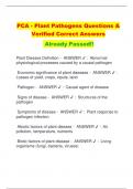 PCA - Plant Pathogens Questions & Verified Correct Answers Already Passed!!