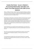 Humber Real Estate - Course 2, Module 2, Documenting Relationships with Sellers and Buyers Test Study Questions with 100% Correct Solutions