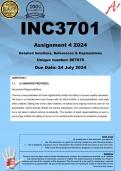 INC3701 Assignment 4 (COMPLETE ANSWERS) 2024 (867676) - DUE 24 July 2024
