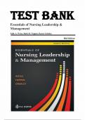 TEST BANK For Essentials of Nursing Leadership & Management 8th Edition (2024) by Sally A. Weiss,  Chapters 1 - 16
