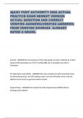 Nj&NY PORT AUTHORITY SIDA ACTUAL PRACTICE EXAM NEWEST VERSION ACTUAL QUESTION AND CORRECT VERIFIED ANSWERS(VERIFIED ANSWERS) FROM VERIFIED SOURCES ALREADY RATED A GRADE.