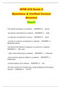 ISTM 210 Exam 2 Questions & Verified Correct  Answers Pass!!