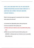 ADULT,CHILD AND BABY FIRST AID, CPR, AND AED(THE  AMERICAN REDCROSS) 2023-2024 EXAM |COMPLETE 113  QUESTIONS AND CORRECT DETAILED ANSWERS  ALREADY GRADED A+