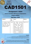 CAD1501 Assignment 3 (COMPLETE ANSWERS) 2024 - DUE  31 July 2024 