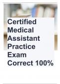 Certified Medical Assistant Practice Exam Correct 100%