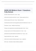  NURS 450 Midterm Exam 1 Questions Fully Solved.