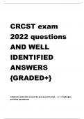 CRCST exam 2022 questions AND WELL IDENTIFIED ANSWERS {GRADED+}