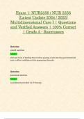 NUR2356 / NUR 2356 Exam 1, Exam 2 & Final Exam : Multidimensional Care I / MDC 1 (Latest 2024 / 2025 Updates STUDY BUNDLE WITH COMPETE SOLUTIONS) All Modules 1 - 10 Covered | 100% Correct | Grade A - Rasmussen