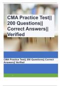 CMA Practice Test|| 200 Questions|| Correct Answers|| Verified