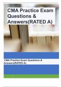 CMA Practice Exam Questions & Answers(RATED A)