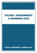 CIC2601 ASSIGNMENT 3 ANSWERS 2024