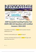 ASEP Successful Coaching Practice Test (KNPE 480) 623 Questions with Certified Answers/ 2024-2025  