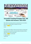 Successful Coaching Principles Test/ 100 Quizzes and Answers/ 2024-2025 