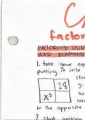 Factoring and bits of Trigonometry reference sheet