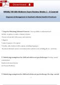 NR606 / NR 606 Midterm Exam Review Weeks 1 - 4 & Final Exam Review Weeks 5 - 8 Covered Qs & Ans (Latest 2024 / 2025): Diagnosis & Management in Psychiatric Mental Health II Practicum (Verified Answers)