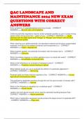 QAC LANDSCAPE AND MAINTENANCE 2024 NEW EXAM QUESTIONS WITH CORRECT ANSWERS 