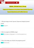 NR606 / NR 606 Midterm Exam Review Weeks 1 - 4 Covered Qs & Ans (Latest 2024 / 2025): Diagnosis & Management in Psychiatric Mental Health II Practicum (Verified Answers)