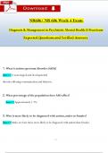 NR606 / NR 606 Week 4 Review Qs & Ans (Latest 2024 / 2025): Diagnosis & Management in Psychiatric Mental Health II Practicum (Verified Answers)